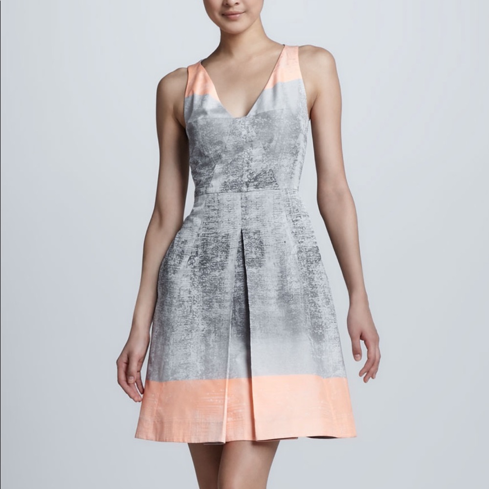 Rachel Roy Plus Ombré Taffeta V-Neck Dress Sz 14
